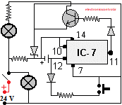 integrated circuits and logic gates-یک مدار نمونه که از یک آی سی 4016 استفاده شده است