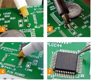 smd soldering،تصاویری از مراحل لحیم کاری قطعات SMD