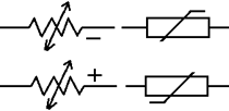 resistor,ptc,ntc,vdr-شماتیک مقاومت ان تی سی و پی تی سی،نماد مقاومت حرارتی