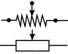 resistor,ptc,ntc,vdr-نماد مقاومت متغیر،شماتیک پتانسیومتر،شماتیک ولوم مقاومتی