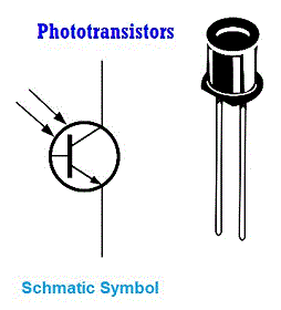 transitor,شماتیک ترانزیستور <br>نوری،بیس حساس به نور